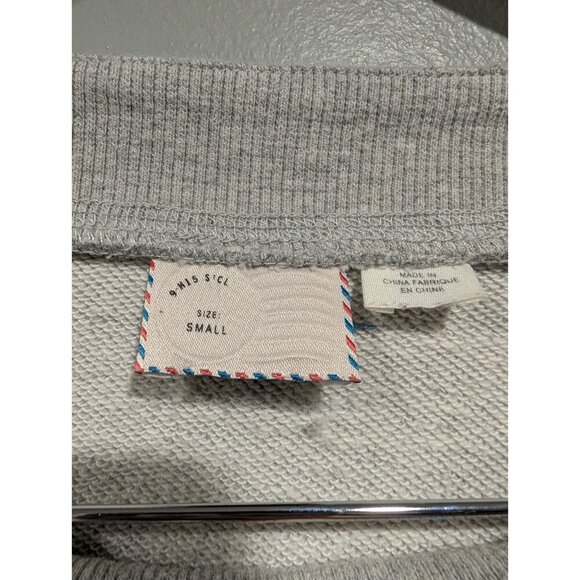 Postmark Anthropologie Gray Cropped Boxy Sweatshirt Casual Women's Size Small - Picture 6 of 15